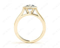 Round Cut Halo Diamond Engagement Ring with Bezel Milgrain Set Centre stone - 18K Yellow - DG & Co. Jewellery