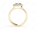 Vintage Style Round Cut Halo Diamond Ring with Bezel Set Centre Stone - 18K Yellow - DG & Co. Jewellery