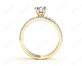Round Cut Diamond Engagement ring with claw set centre stone - 18K Yellow - DG & Co. Jewellery