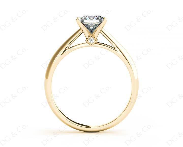 Princess Cut Four Claw Set Diamond Ring - 18K Yellow - DG & Co. Jewellery