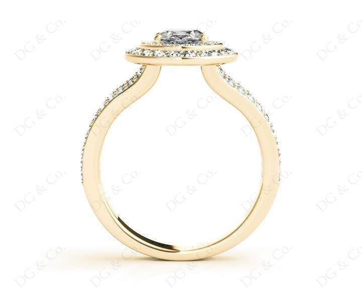 Oval Cut Double Halo Diamond Engagement ring - 18K Yellow - DG & Co. Jewellery