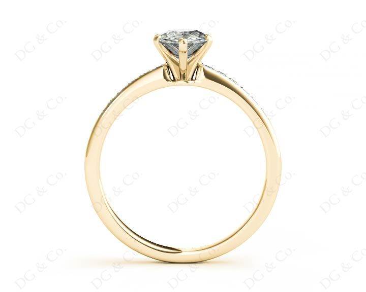 Pear Cut Diamond Engagement ring with six claws centre stone in 18K Yellow - DG & Co. Jewellery