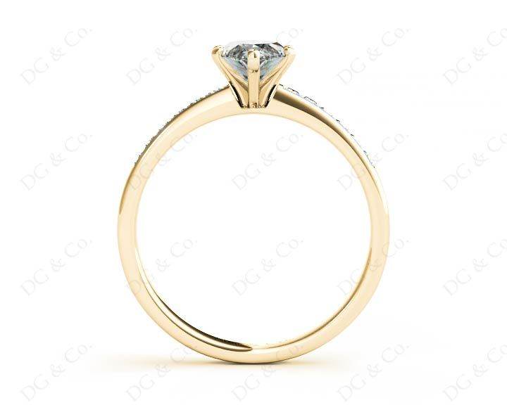 Marquise Cut Diamond Engagement ring with six claws centre stone - 18K Yellow - DG & Co. Jewellery
