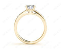 Round Cut Four Claws Set Diamond Ring with Channel Set Side Stones - 18K Yellow - DG & Co. Jewellery