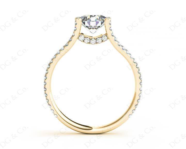 Round cut diamond ring with claw set centre stone in 18K Yellow - DG & Co. Jewellery