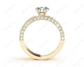 Engagement and Wedding Set Rings Round Cut Diamond with Pave Setting Side Stones in 18K Yellow - DG & Co. Jewellery
