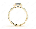 Princess Cut Halo Ring with Milgrain Claw Set Centre Stone - 18K Yellow - DG & Co. Jewellery
