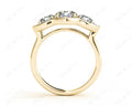 Round Cut Halo Trilogy Diamond Engagement Ring with Pave Set Side Stone In 18K Yellow - DG & Co. Jewellery