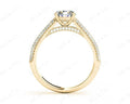 Vintage Style Round Cut Four Claw Set Diamond Ring with Micro Pave Set Stones Down the Shoulders - 18K Yellow - DG & Co. Jewellery
