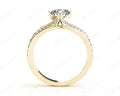 Round Cut Four Claw Set Diamond Ring with Round Cut Diamonds Down the Shoulders - 18K Yellow - DG & Co. Jewellery