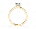 Round Cut Four Claw Set Diamond Ring with Round Pave Set Side Stones in 18K Yellow - DG & Co. Jewellery