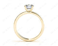 Round Cut Four Claws Diamond Engagement Ring with Pave Set Side Stones - 18K Yellow - DG & Co. Jewellery
