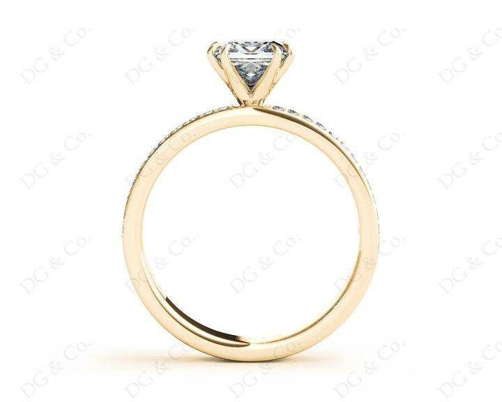 Princess Cut Diamond Engagement Ring with Split Claw Prong set centre stone - 18K Yellow - DG & Co. Jewellery