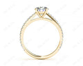 Engagement Ring Round Cut Claw Set Diamond Ring with pave set side stone in 18K Yellow - DG & Co. Jewellery