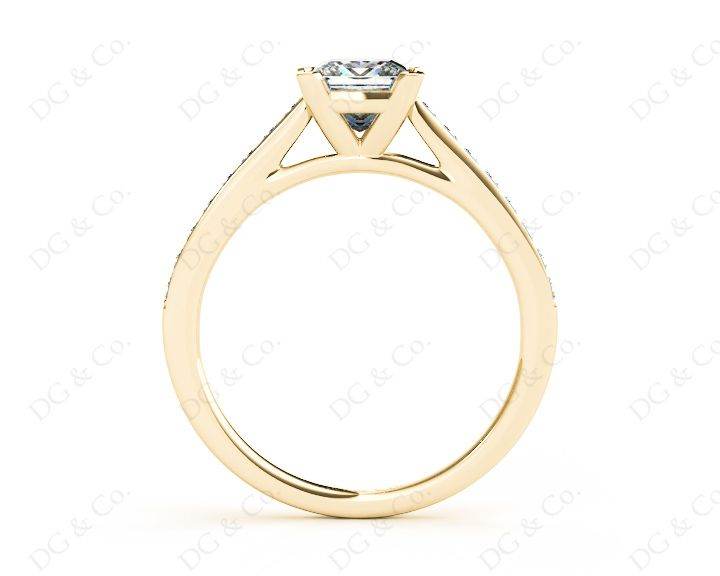 Princess Cut Diamond Engagement Ring with Claw set centre stone - 18K Yellow - DG & Co. Jewellery