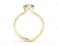 Round Cut Six Prongs Diamond Ring with Pave Set Split Band - 18K Yellow - DG & Co. Jewellery