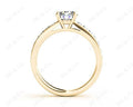 Round Cut Diamond Engagement Ring with Pave Setting Side Stones in 18K Yellow Gold Engagement Ring - DG & Co. Jewellery