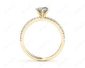 Marquise Cut Claw Set Diamond ring with pave set side stone - 18K Yellow - DG & Co. Jewellery