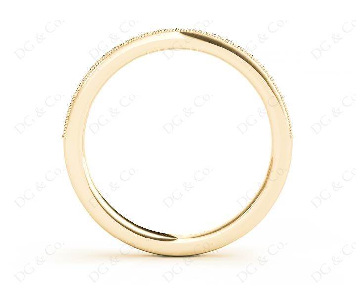 Diamond Wedding Band with Milgrain Setting Stones - 18K Yellow - DG & Co. Jewellery