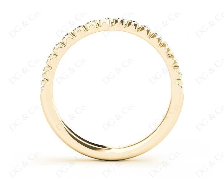 Diamond Wedding Band with Pave Setting Stones - 18K Yellow - DG & Co. Jewellery