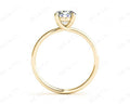 Round Cut Four Claw Set Diamond Ring with Plain Band - 18K Yellow - DG & Co. Jewellery