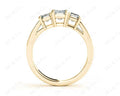 Emerald Cut Trilogy Ring with Channel Set Shoulder Diamonds - 18K Yellow - DG & Co. Jewellery