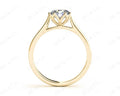 Round Cut Six Claw Set Diamond Ring with Plain Band in 18K Yellow - DG & Co. Jewellery