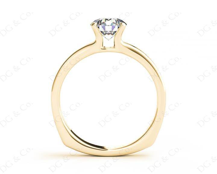 Solitaire Split Band Round Cut Four Claw Diamond Ring - 18K Yellow - DG & Co. Jewellery