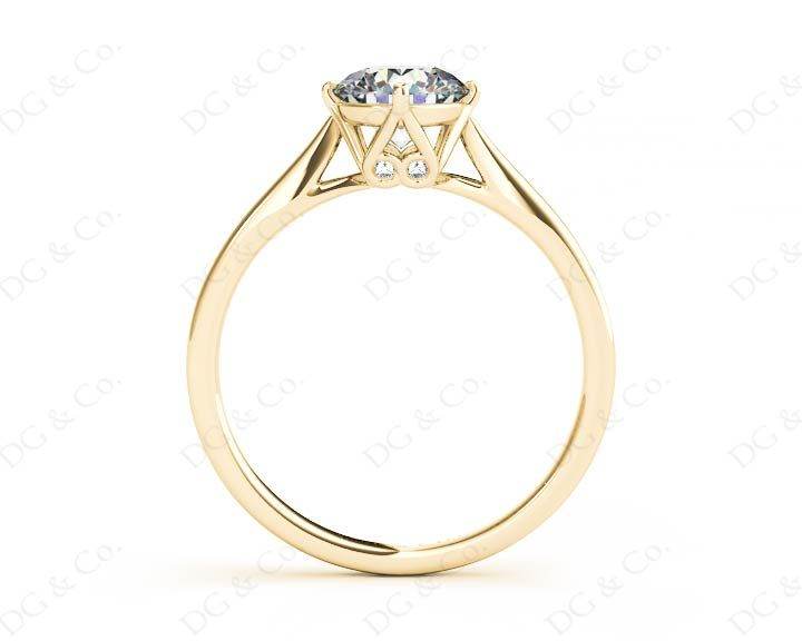 Art Deco Solitaire Round Cut Four Claw Diamond Ring - 18K Yellow - DG & Co. Jewellery