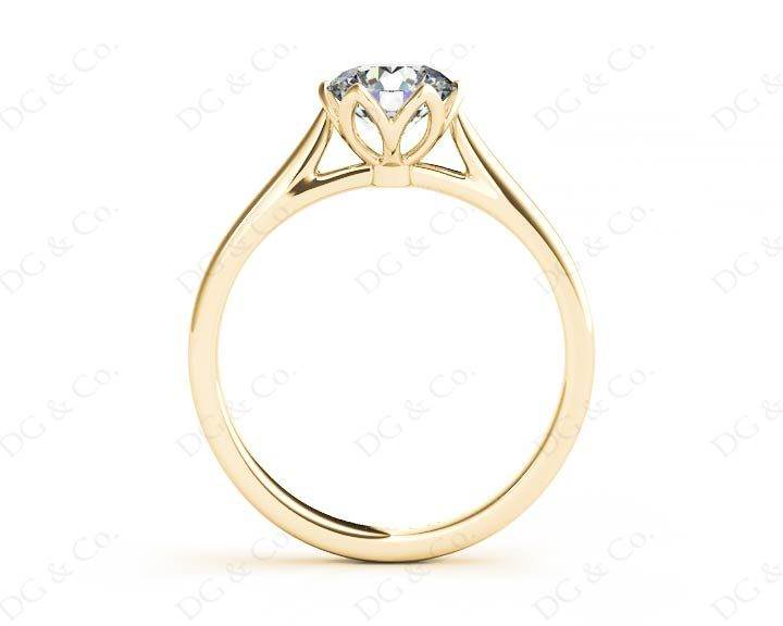 Round Cut Diamond Six Claw Solitaire Ring - 18K Yellow - DG & Co. Jewellery