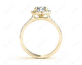 Split Band Round Cut Halo Diamond Engagement ring with claw set centre stone in 18K Yellow - DG & Co. Jewellery