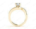 Round Cut Four Claw Set Diamond Ring with Channel Set Stones Down the Shoulders - 18k Yellow - DG & Co. Jewellery
