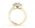 Round Cut Halo Diamond Engagement Ring Split Band with Four Claws Set Centre Stone in 18K Yellow - DG & Co. Jewellery