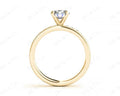 Round Cut Four Claw Set Diamond Ring with Channel Set Side Stones Down The Shoulders - 18k Yellow Gold - DG & Co. Jewellery