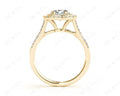 Round Cut Split Shank Diamond Engagement Ring with Double Halo and Pave Set Side Stones in 18K Yellow - DG & Co. Jewellery