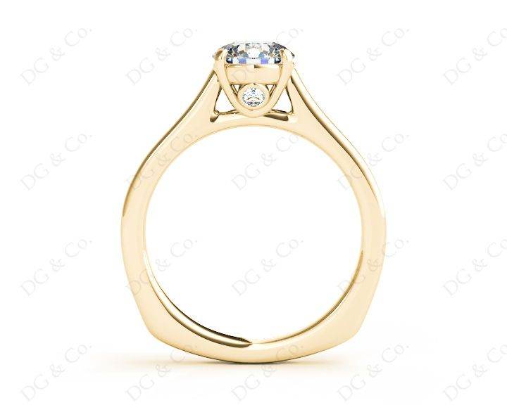 Round Cut Solitaire Diamond Engagement Ring with Four Prong set centre stone - 18K Yellow - DG & Co. Jewellery