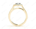 Halo Diamond Engagement Ring Round Cut with Claw Set Centre Stone Miligrain Share Prong Side Stones - 18K Yellow - DG & Co. Jewellery