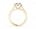 Round Cut Halo Diamond Ring with Bezel Set Centre Stone in 18K Yellow - DG & Co. Jewellery
