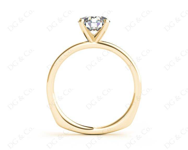 Round Cut Solitaire Four Claws Diamond Ring in 18K Yellow - DG & Co. Jewellery