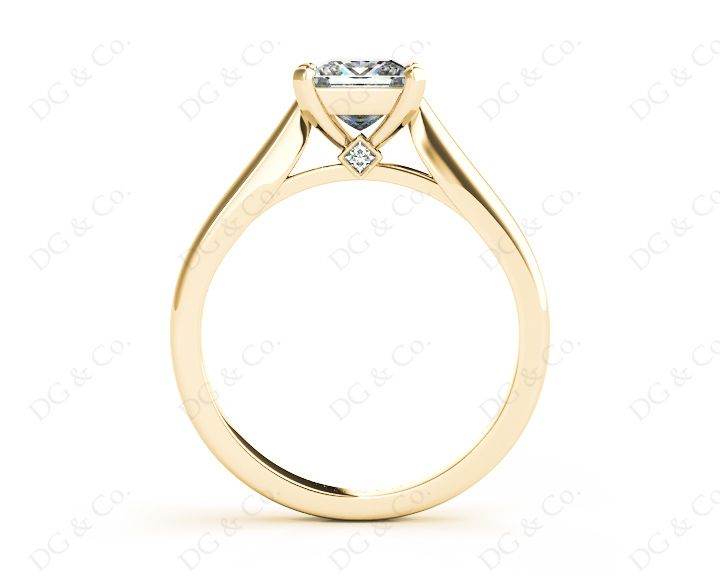 Princess Cut Diamond Engagement Ring with Claw set centre stone - 18K Yellow - DG & Co. Jewellery