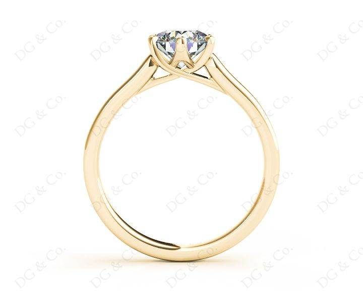 Round Cut Diamond Engagement Ring with Six Prong set centre stone in 18K Yellow - DG & Co. Jewellery
