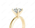 Princess Cut Classic Four Claw Diamond Solitaire Ring with Half Round Edge Shoulders - 18K Yellow - DG & Co. Jewellery