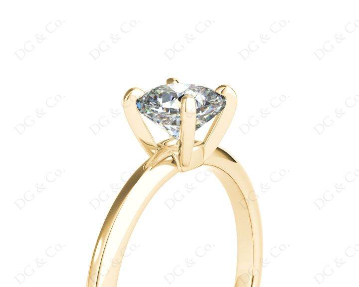 Cushion Cut Classic Four Claw Diamond Solitaire Ring - 18K Yellow - DG & Co. Jewellery
