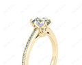 Vintage Style Round Cut Diamond Ring With Six Claws Set Centre Stone - 18K Yellow - DG & Co. Jewellery