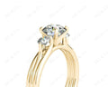 Round Cut Classic Trilogy Diamond Triple Setting Band - 18K Yellow - DG & Co. Jewellery