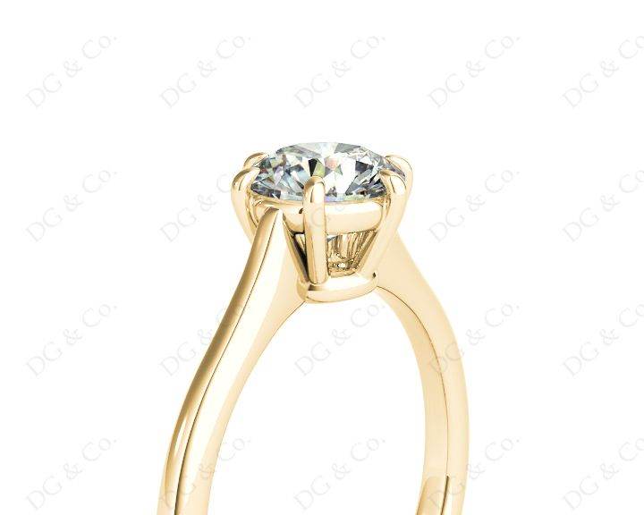 Round Cut Classic Six Claws Diamond Solitaire Ring - 18K Yellow - DG & Co. Jewellery