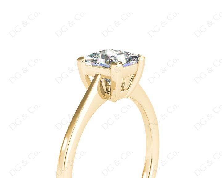 Princess Cut Classic Four claws Diamond Engagement Ring - 18K Yellow - DG & Co. Jewellery