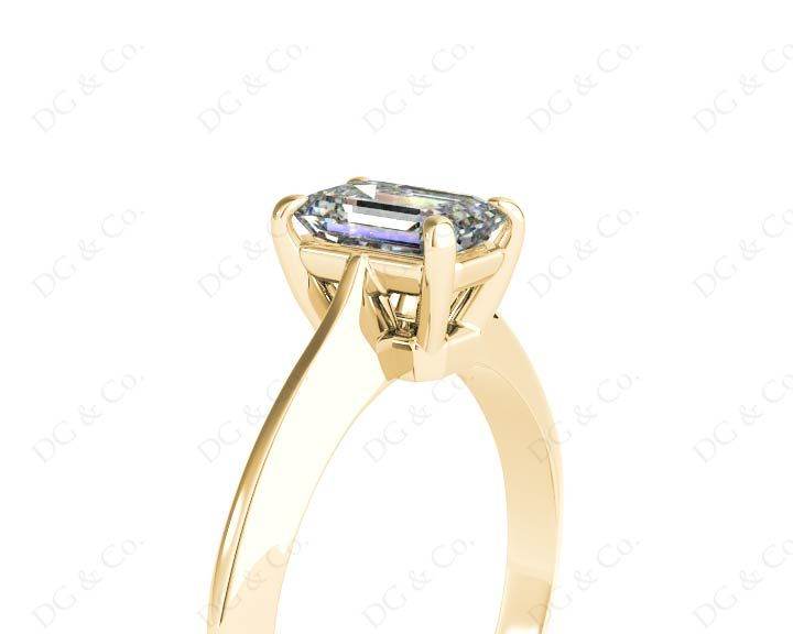 Emerald cut classic diamond solitaire engagement ring - 18K Yellow - DG & Co. Jewellery