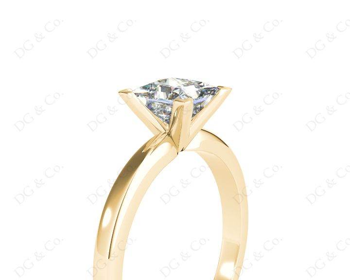 Princess Cut Diamond Engagement Ring with Claw set centre stone in 18K Yellow - DG & Co. Jewellery
