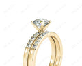 Diamond Wedding Set Rings Round Cut Diamond with Channel Share Prong Setting Side Stones in 18K Yellow Gold - DG & Co. Jewellery